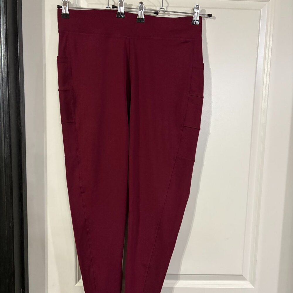 Popfit Women’s High-Rise Leggings Size 3X Burgundy